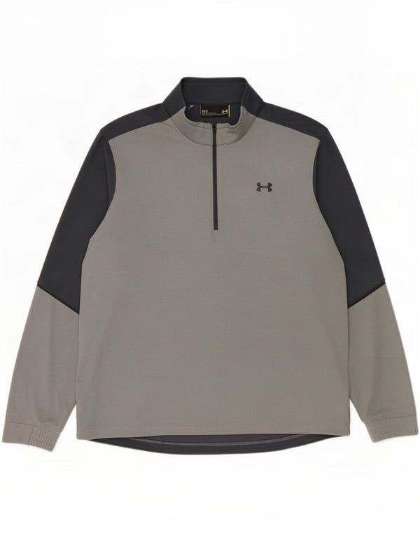 Мужской пуловер с графическим рисунком Under Armour, большой спортивный костюм с цветными блоками, большой серый цвет