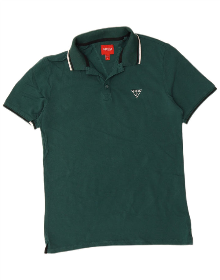 Guess Mens Polo Shirt Small Green Cotton