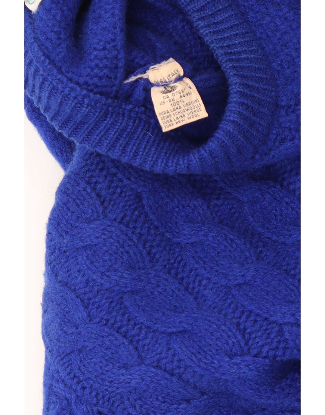 Maglione Uomo Girocollo Benetton IT 50 Blu Medio Lana