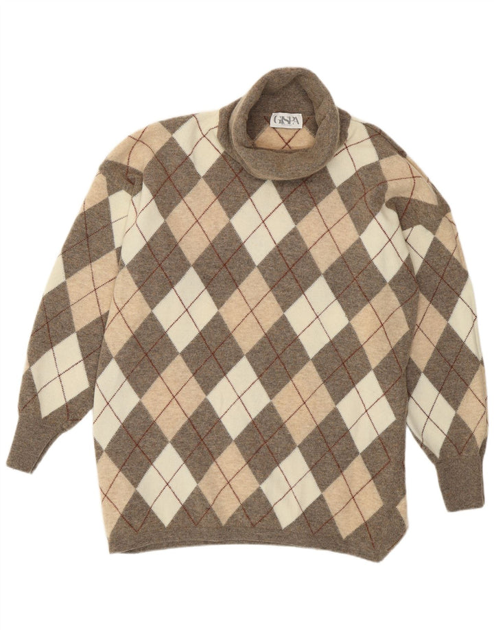 Gispa Rollkragenpullover für Damen, UK 18, XL, Grau Argyle/Diamant