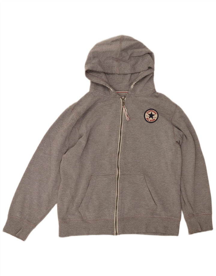 Suéter CONVERSE para meninas com capuz e zíper 13-14 anos XL cinza algodão