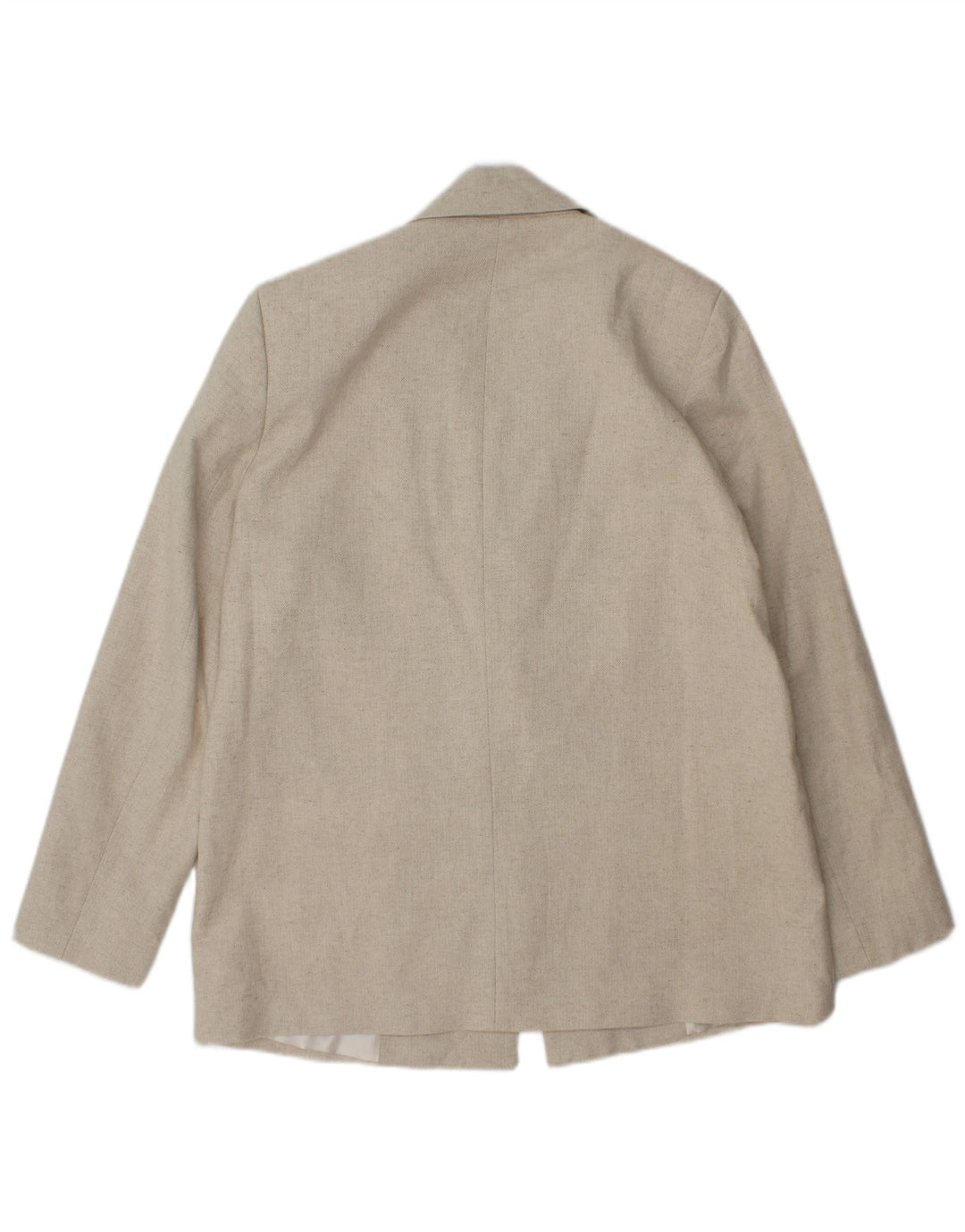 Zara Womens 1 Button Blazer Jacket UK 14 Acétate à chevrons beige moyen