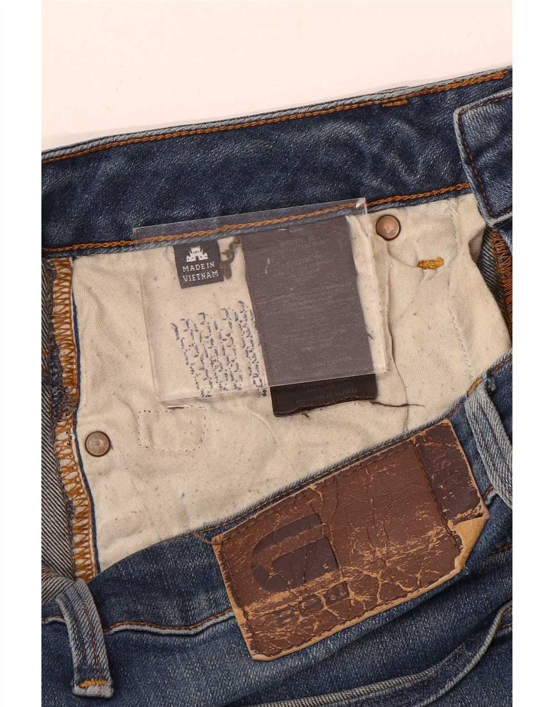 G-Star Herren Distressed Straight Jeans W30 L34 Blaue Baumwolle
