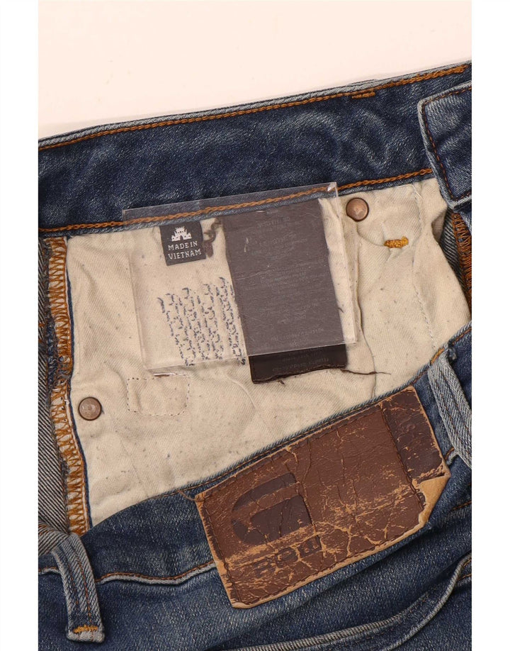 G-Star Herren Distressed Straight Jeans W30 L34 Blaue Baumwolle