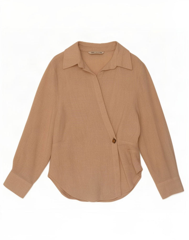 Zara Damen Hemd UK 16 Large Beige