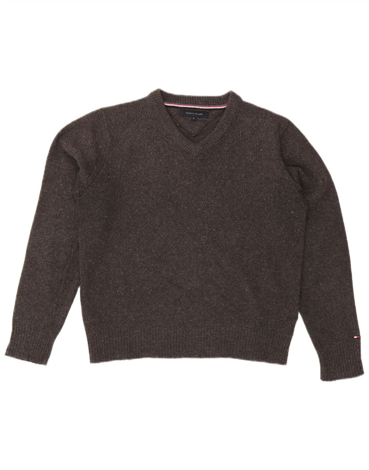 Tommy Hilfiger Herre V-hals sweater Medium Grey Flecked Wool