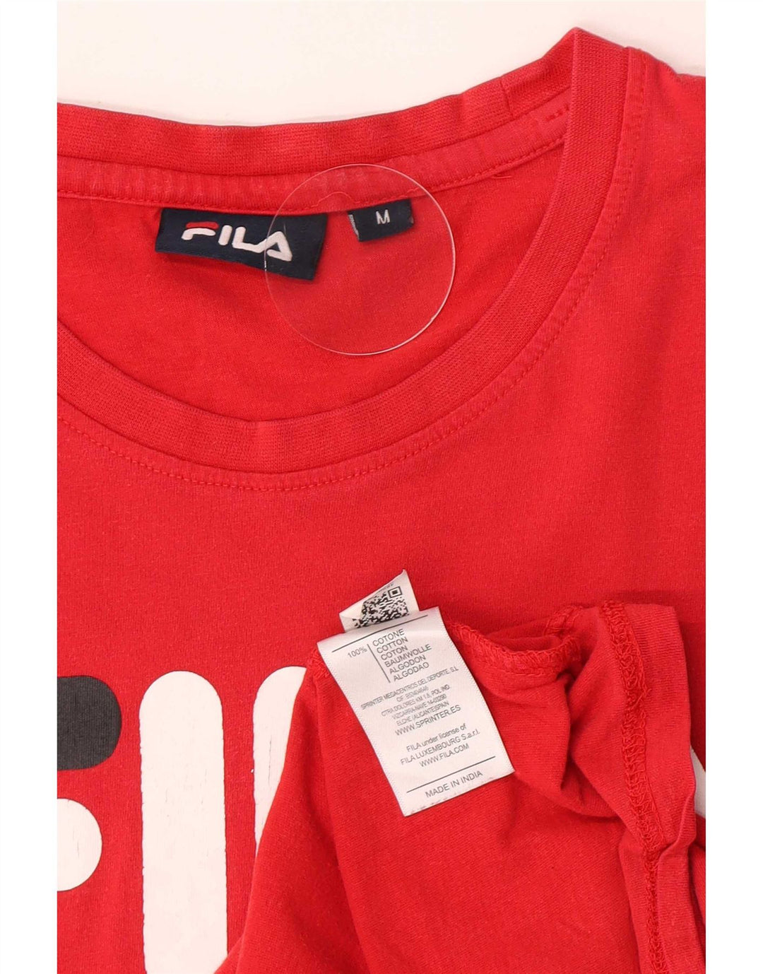 Fila Herre Grafisk T-Shirt Top Medium Rød Bomuld