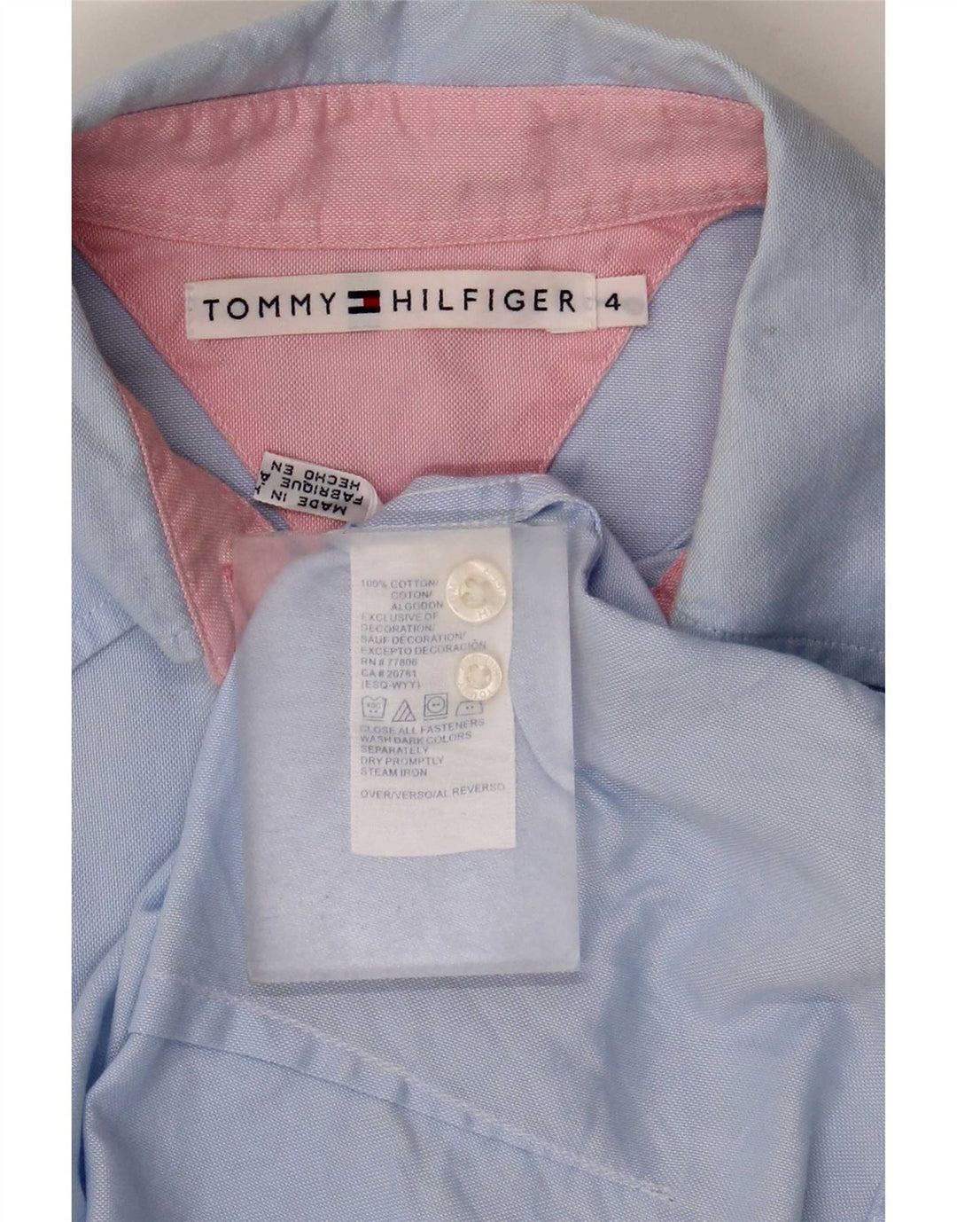 Tommy Hilfiger Womens Shirt US 4 Small Blue Cotton