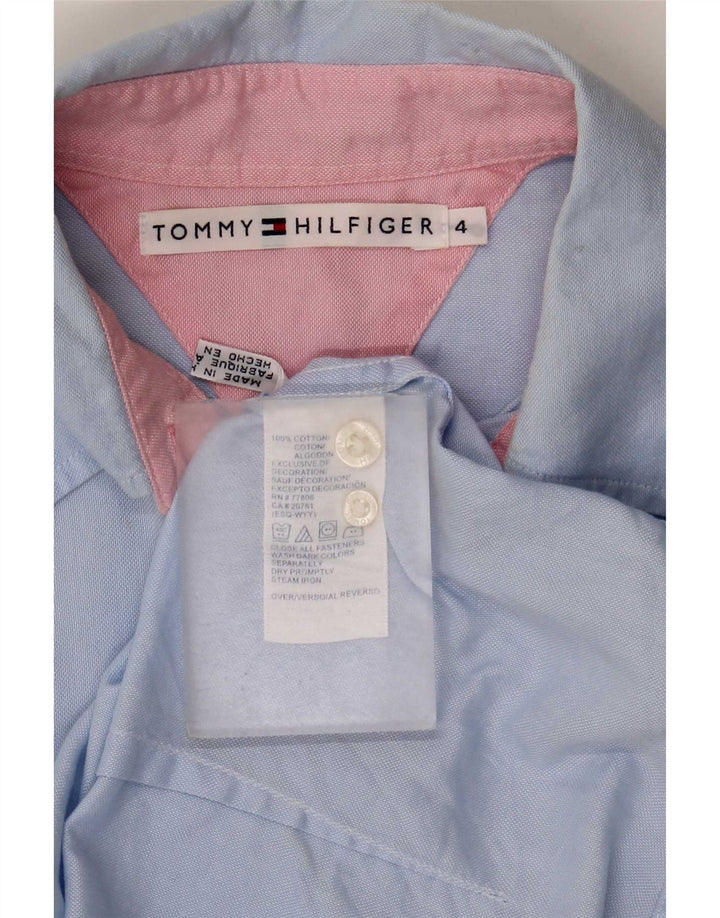 Tommy Hilfiger Womens Shirt US 4 Small Blue Cotton