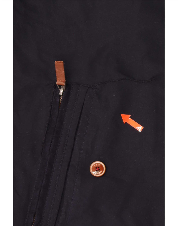 Ted Baker Mens Bomber Jacket Size 3 Medium Navy Blue Polyester