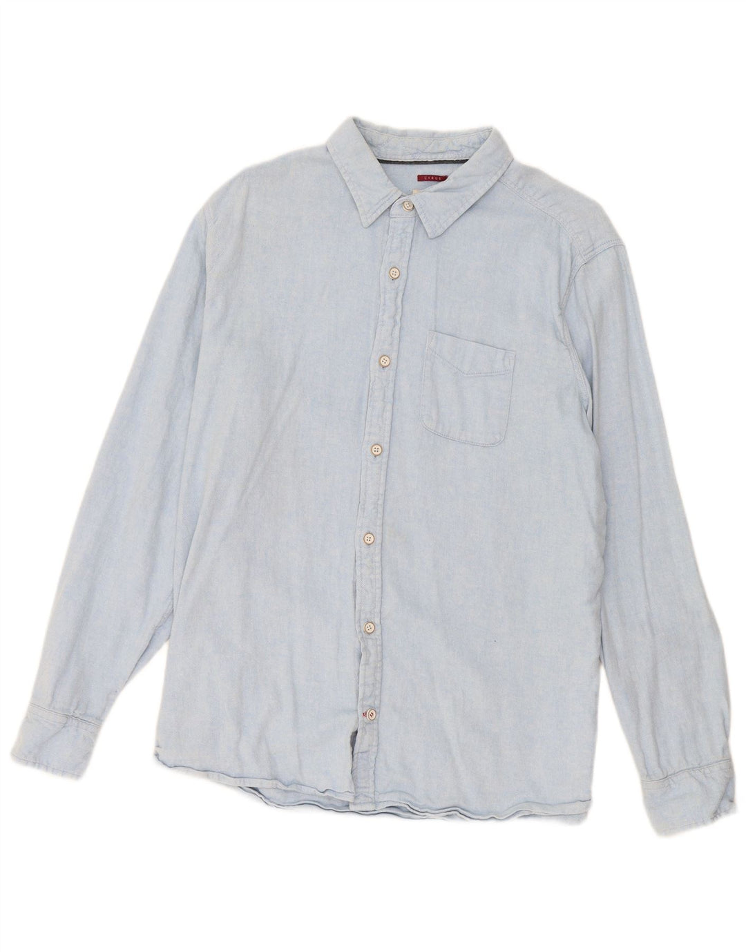 Camisa masculina de flanela Fat Face grande linho azul