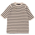 Maglione maglione girocollo da donna Marks & Spencer UK 12 a righe bianche medie