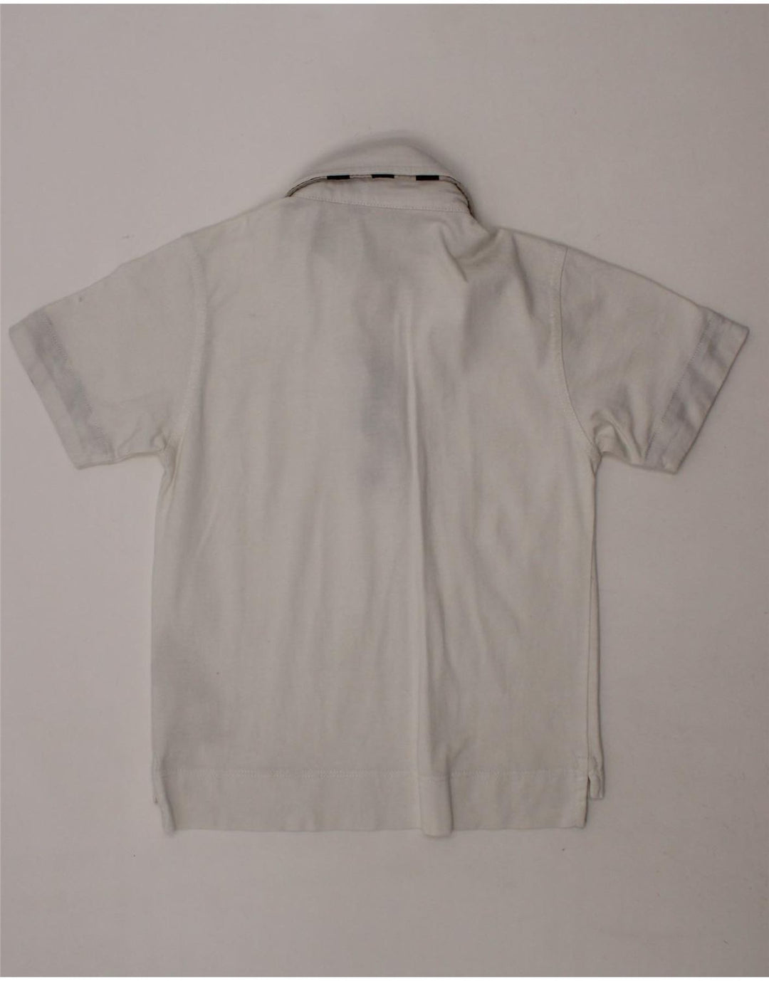 BURBERRY Boys Polo Shirt 5-6 Years White Cotton Vintage Burberry and Second-Hand Burberry from Messina Hembry 