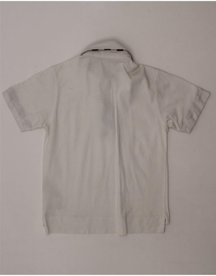 BURBERRY Boys Polo Shirt 5-6 Years White Cotton Vintage Burberry and Second-Hand Burberry from Messina Hembry 