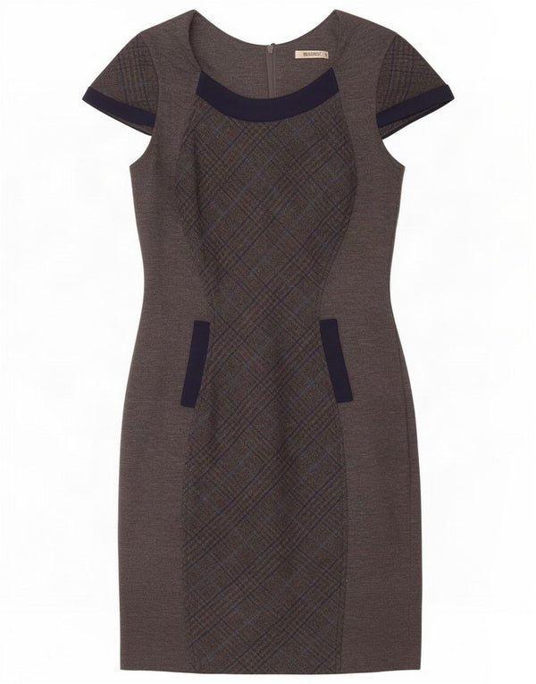Elisa Landri Womens Sheath Dress UK 12 Medium Grey Check