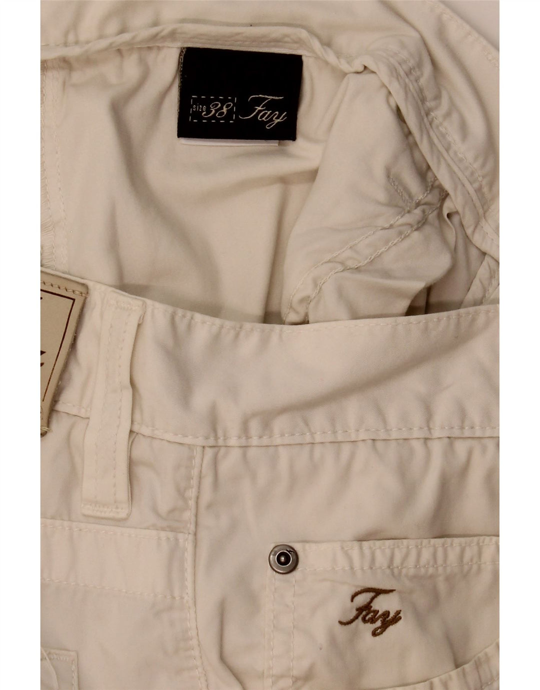 Fay Mens Casual Shorts W38 XL Beige Cotton