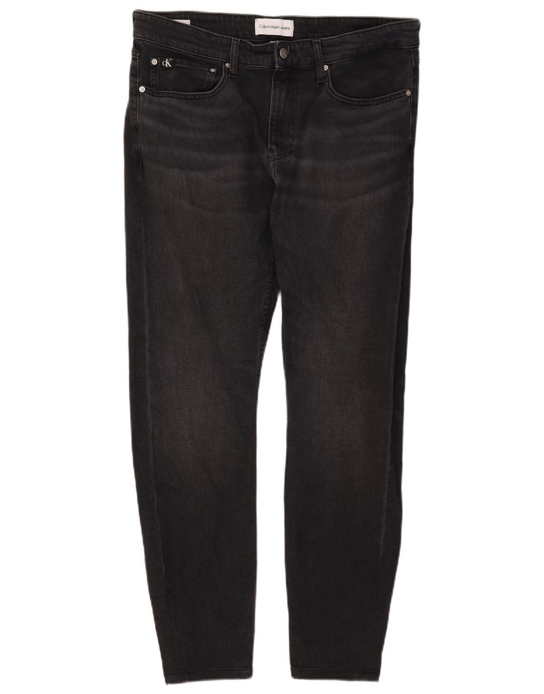 Calvin Klein Mens Slim Jeans W33 L32 Black Cotton