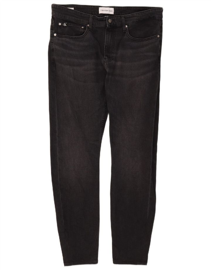 Calvin Klein Mens Slim Jeans W33 L32 Black Cotton