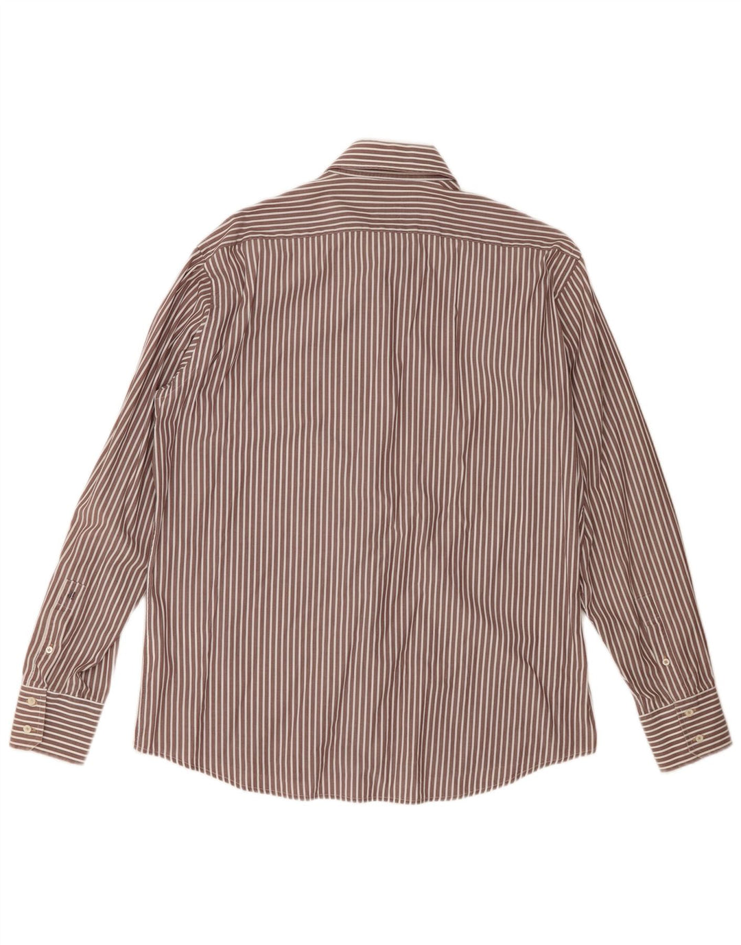 Joop Mens Shirt Size 41 Large Brown Pinstripe Cotton