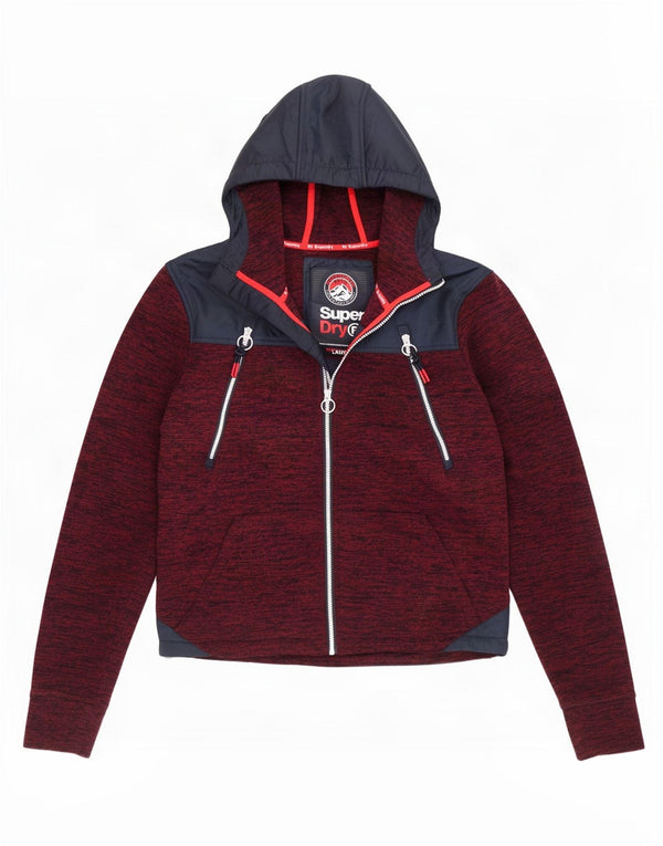 Superdry férfi cipzáras kapucnis pulóver nagy bordó színû, poliészter