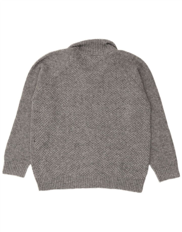 Marks & Spencer Męski sweter o regularnym kroju z zamkiem błyskawicznym XL, szary, akrylowy