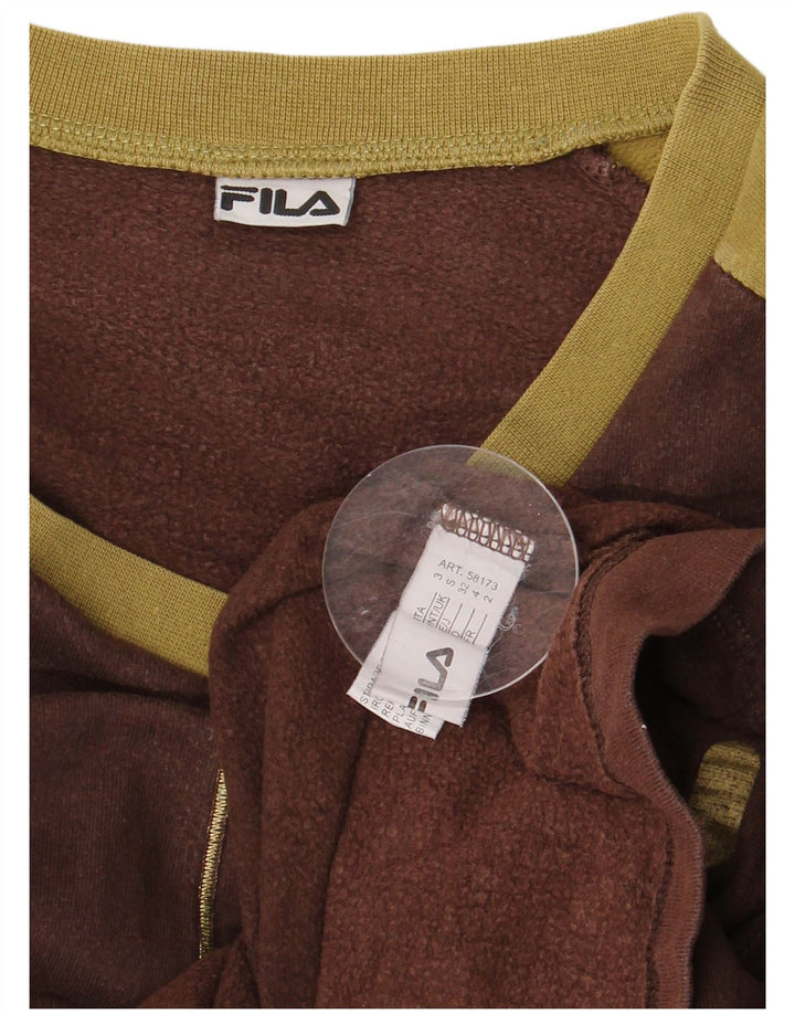 FILA Felpa grafica da uomo Maglione piccolo cotone color block marrone