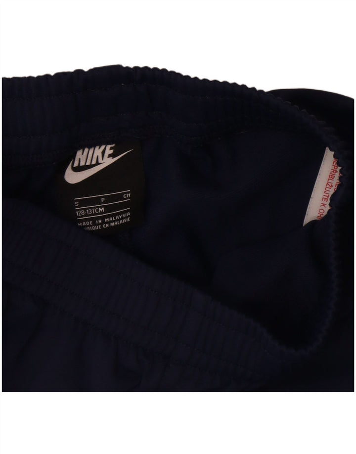Nike Boys Tracksuit Trousers 8-9 Years Small Navy Blue Polyester