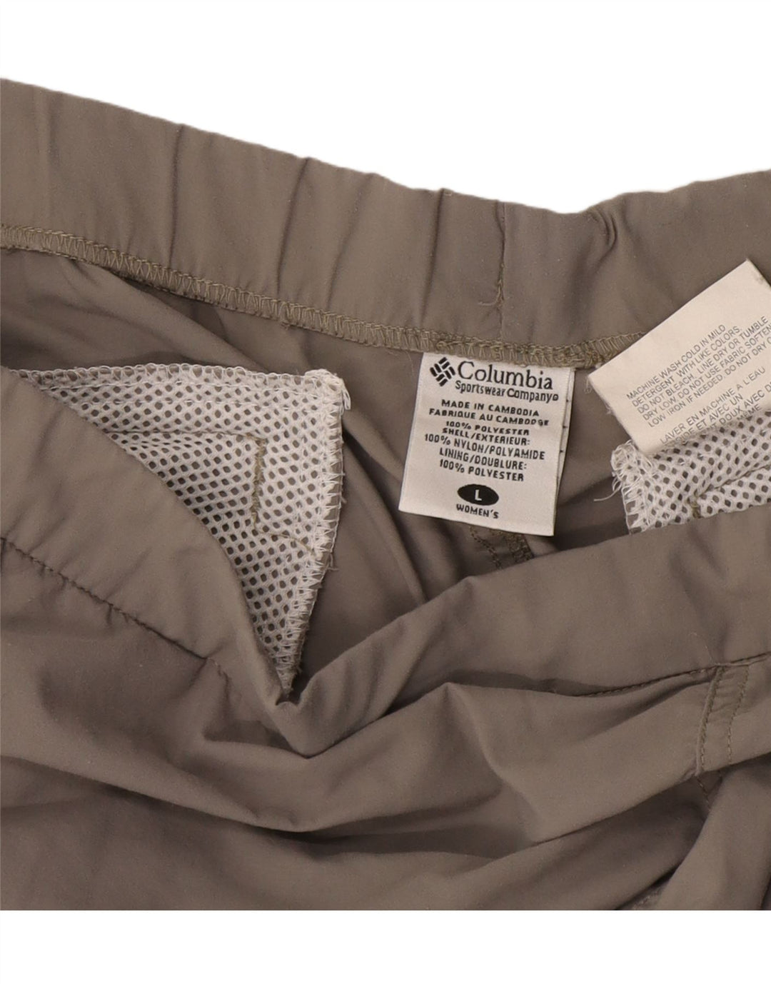 Pantaloni capri da jogging da donna Columbia grandi W38 L20 poliestere grigio