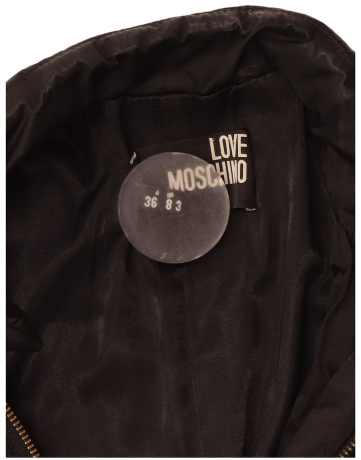 Płaszcz damski Moschino UK 8, mały, czarny, poliestrowy
