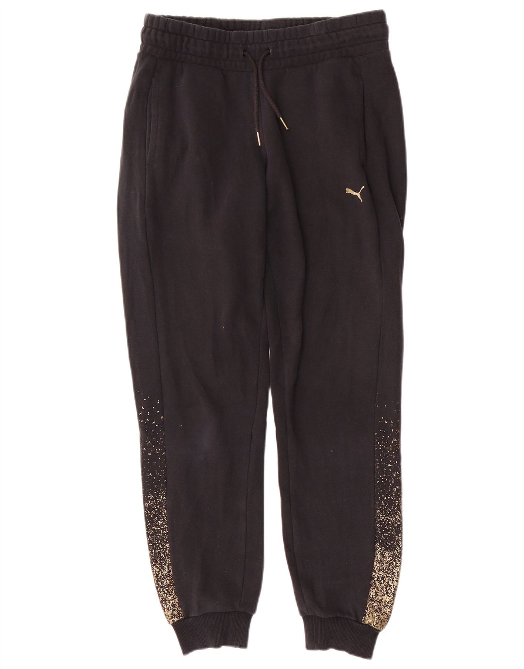 Puma Womens Hooded Full Tracksuit UK 14 Medium  Black Spotted