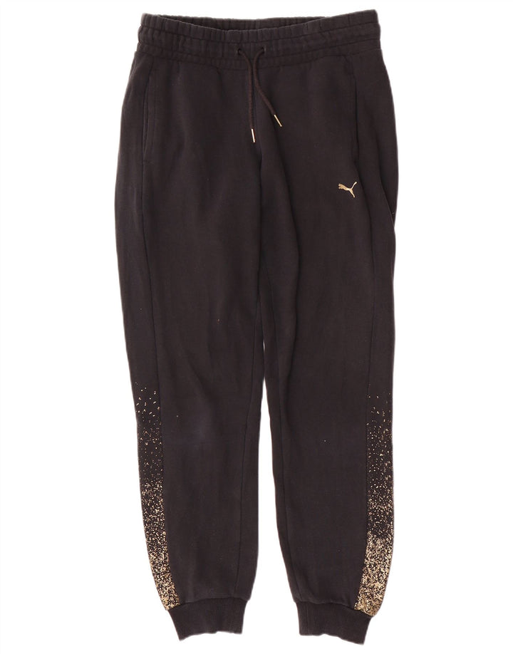 Puma Womens Hooded Full Tracksuit UK 14 Medium  Black Spotted