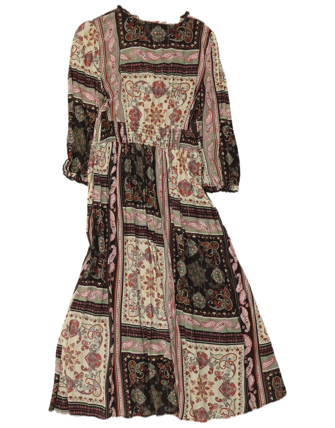 Rochie maxi pentru femei Monsoon cu mâneci 3/4 UK 10, patchwork multicolor mic