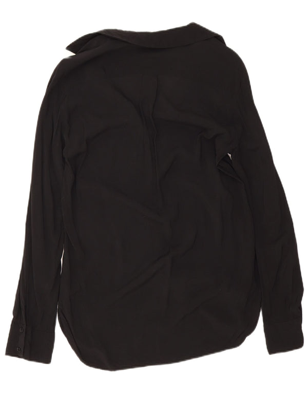 Zara Γυναικείο πουκάμισο Loose Fit Μπλούζα UK 6 XS Μαύρη βισκόζη