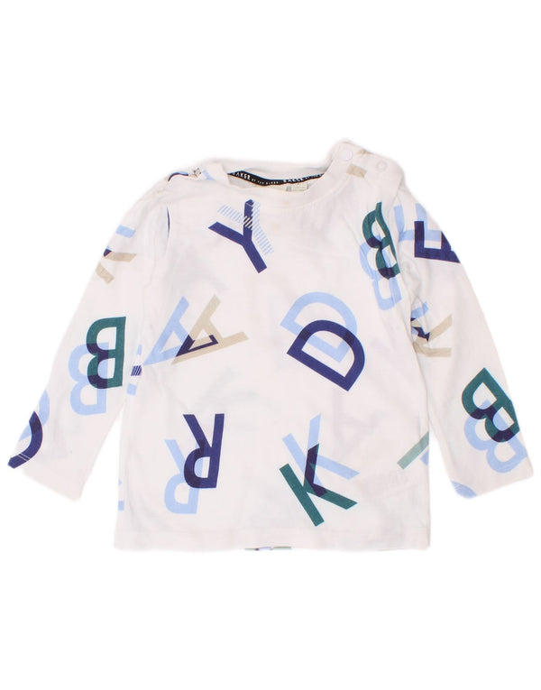 Ted Baker Baby Boys Γραφικό μπλουζάκι μακρυμάνικο 12-18 μηνών λευκό βαμβακερό