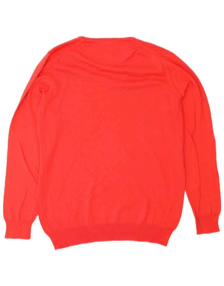 ZARA Herre V-hals sweater Stor rød bomuld