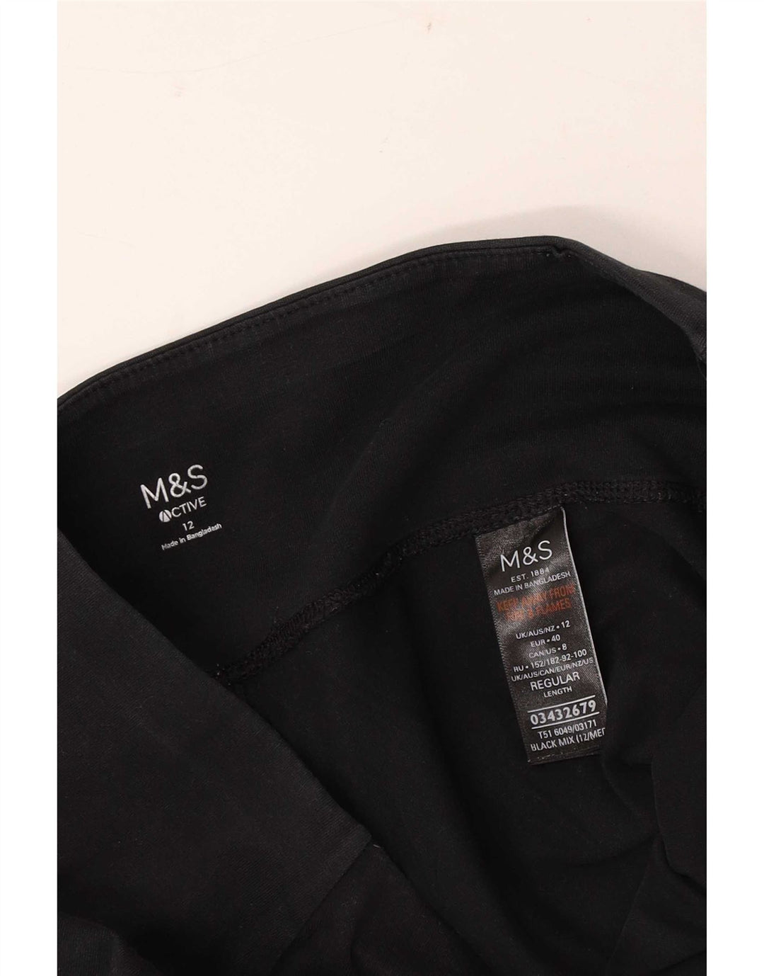 Marks & Spencer Womens Tracksuit Trousers UK 12 Medium Black Cotton