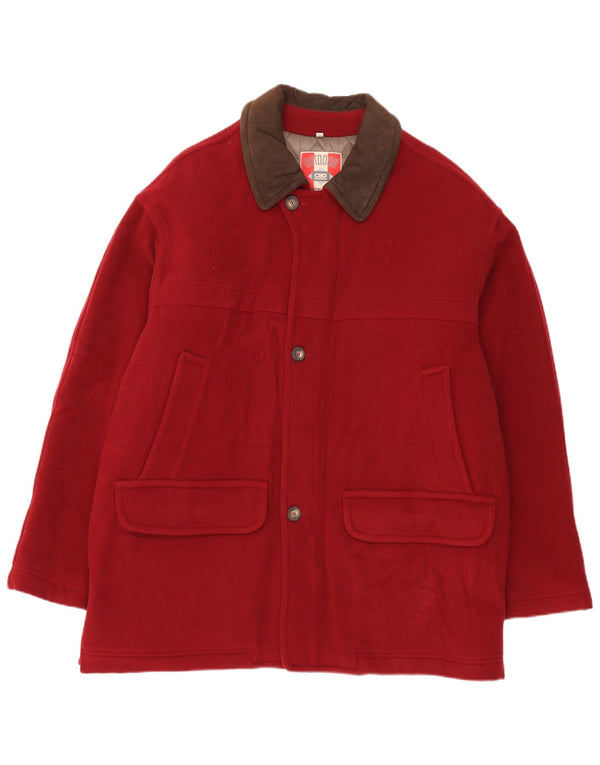 Ciao Mens Overcoat IT 54 XL Red Wool