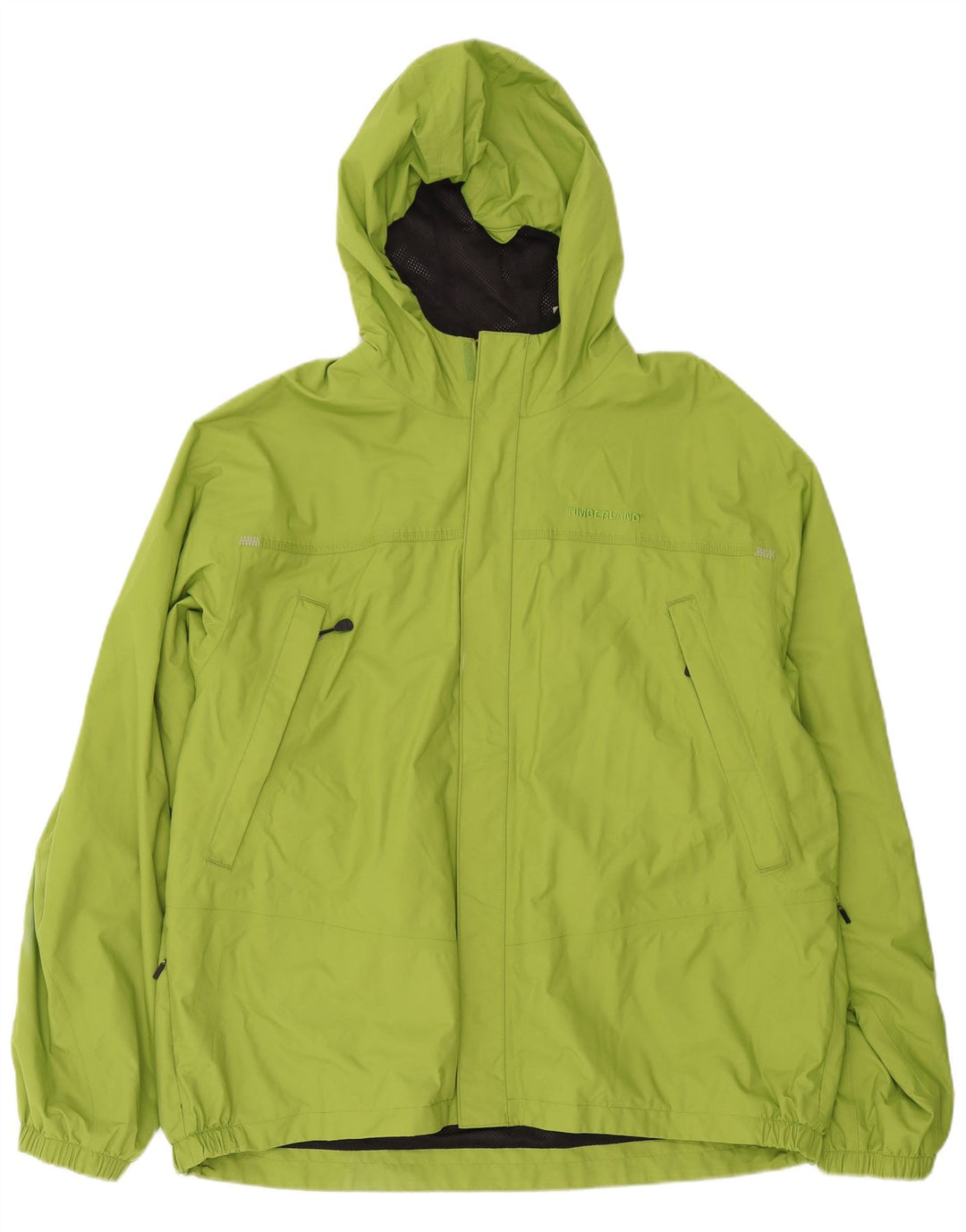 Timberland Mens Hooded Rain Jacket UK 44 2XL Green Polyester