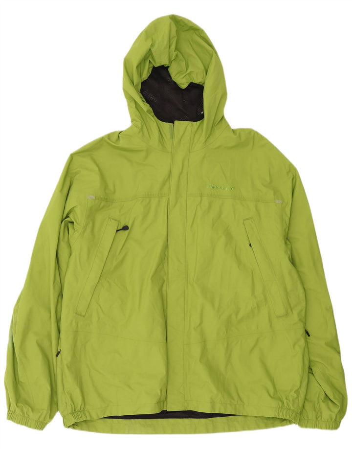 Timberland Mens Hooded Rain Jacket UK 44 2XL Green Polyester