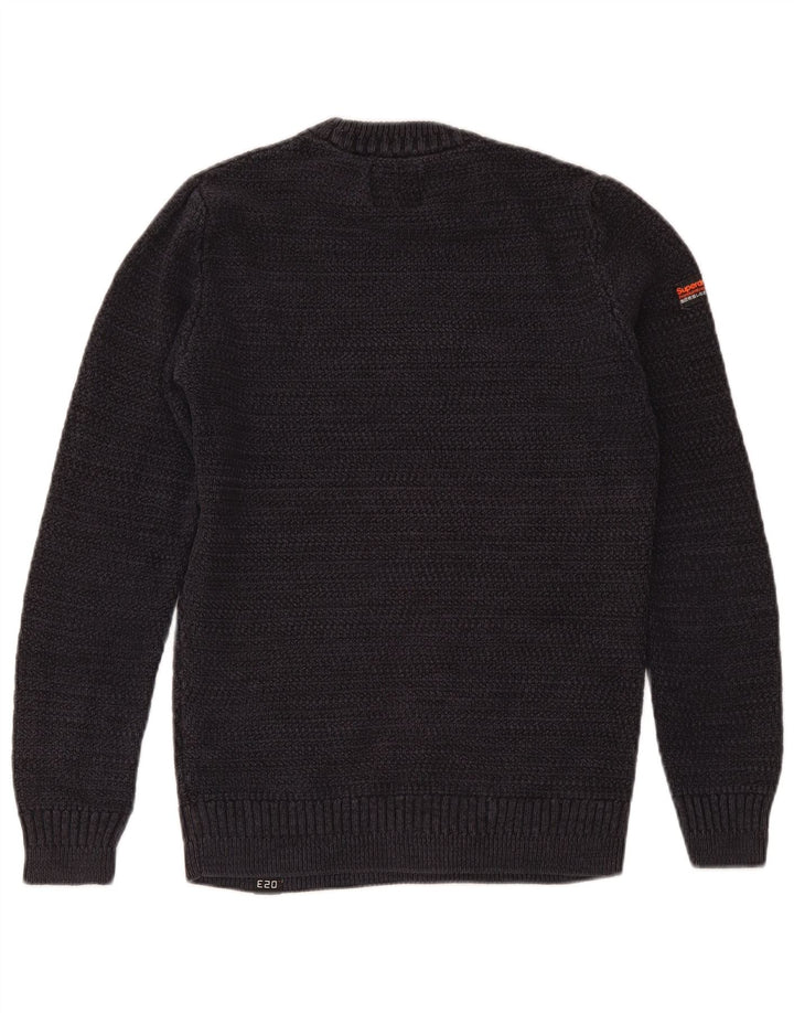 Superdry Mens Crew Neck Jumper Sweater Small Navy Blue Cotton