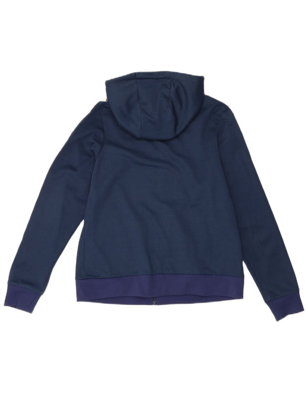 Ellesse Womens Zip Hoodie Sweater UK 12 Medium Navy Blue Colourblock