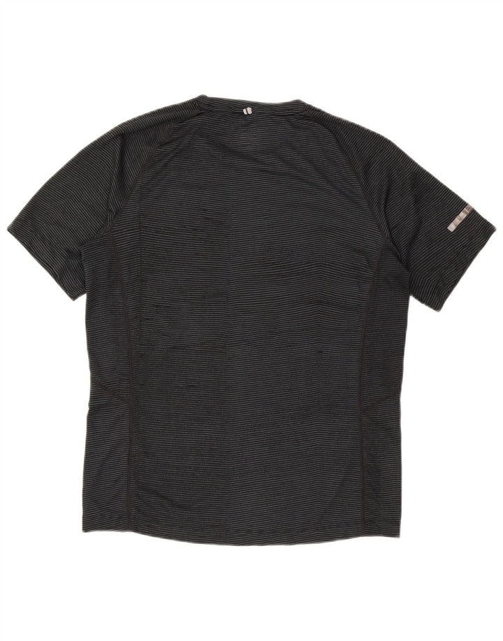 NIKE Mens Dri Fit T-Shirt Top Medium Grey Striped