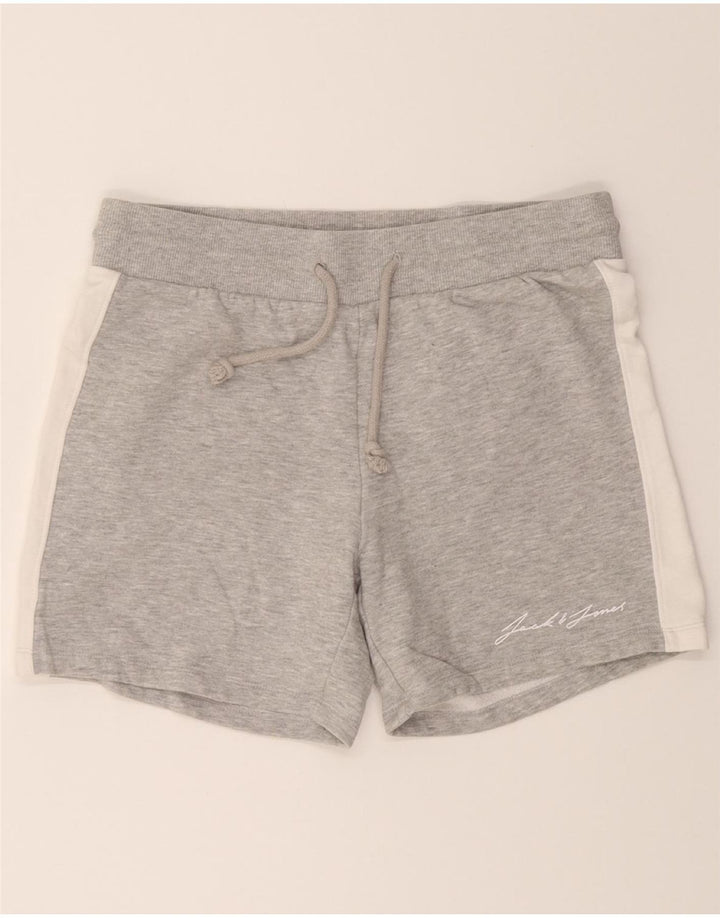 JACK & JONES Womens Sport Shorts Small  Grey Colourblock Cotton Vintage Jack & Jones and Second-Hand Jack & Jones from Messina Hembry 