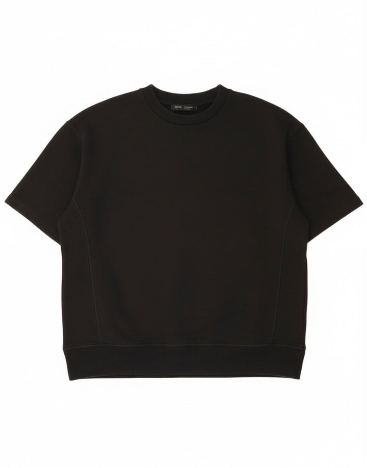 Zara Mens T-Shirt Top Small Black Cotton