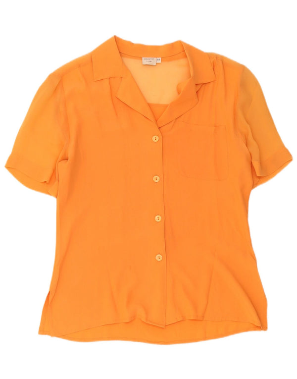 Conbipel Womens Esisto Short Sleeve Shirt Blouse IT 44 Medium Orange