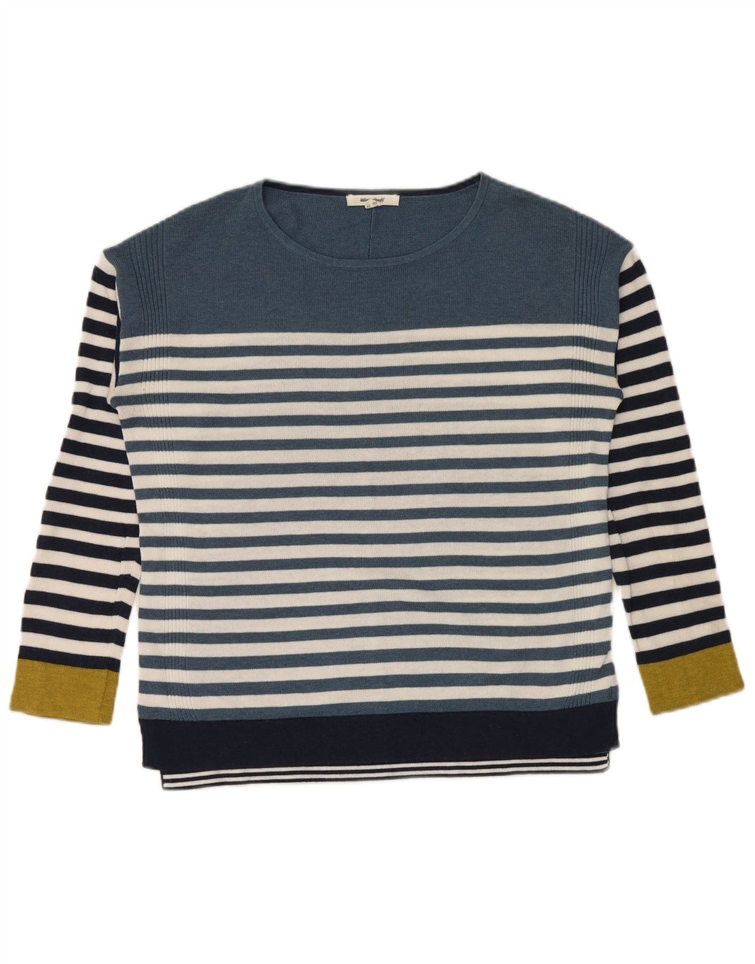White Stuff Womens Boat Neck Jumper Sweater UK 8 Small Blue Striped