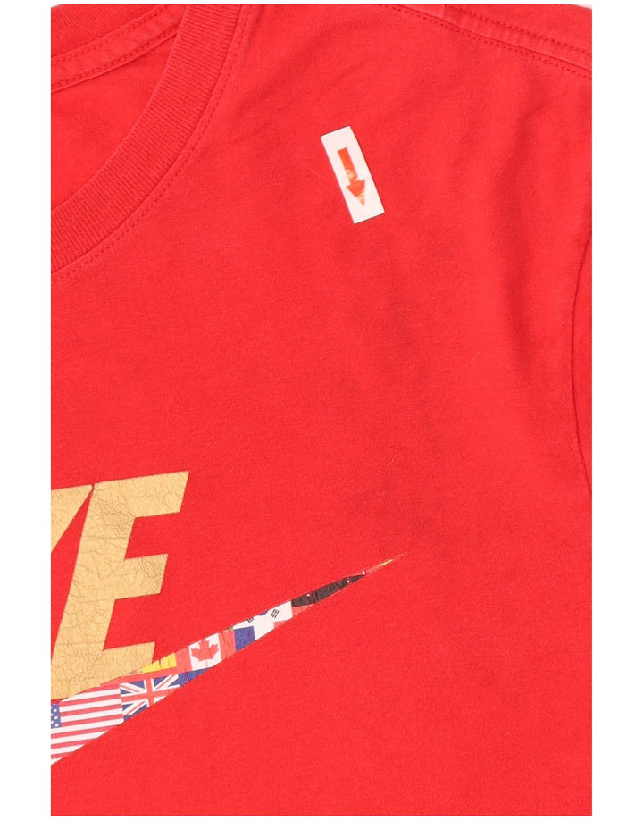 Nike Mens Graphic T-Shirt Top Medium Red Cotton