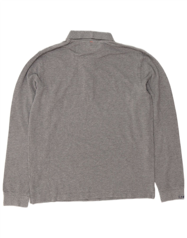 Sun68 Polo à manches longues pour homme en coton gris Taille L