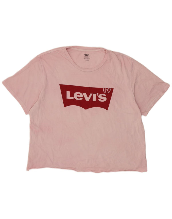 Levi's Womens Graphic T-Shirt Top UK 18 XL Pink