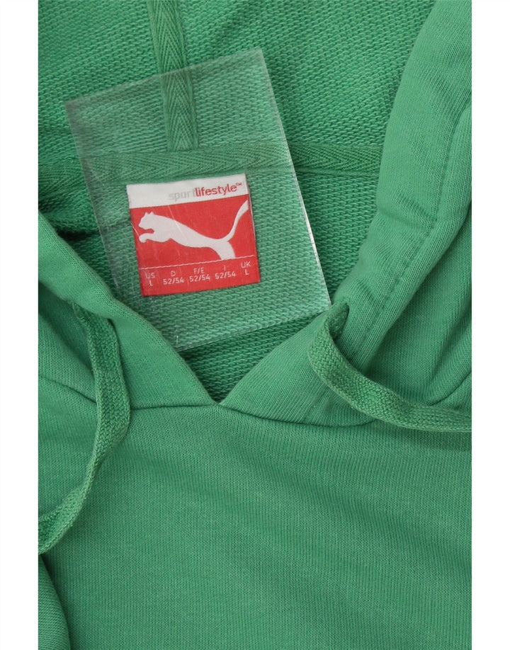 PUMA Mens Hoodie Jumper Large Green Vintage Puma and Second-Hand Puma from Messina Hembry 